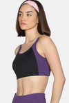 Zelocity Medium Impact Quick Dry Sports Bra with Removable Padding - Jet Black — thumbnail 3